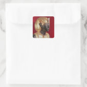 Levensgroottebeeld van Tutankhamun Vierkante Sticker (Tas)