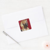 Levensgroottebeeld van Tutankhamun Vierkante Sticker (Envelop)