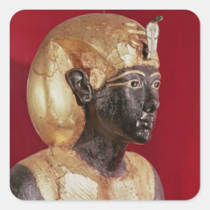 Levensgroottebeeld van Tutankhamun Vierkante Sticker