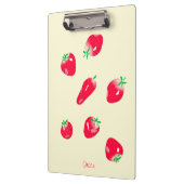 Levensgrote sappige rode aardbeien (beige) klembord (Links)