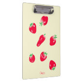 Levensgrote sappige rode aardbeien (beige) klembord (Rechts)