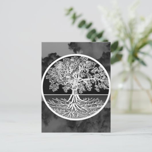 Levenskalmerende boom briefkaart (Staand voorkant)