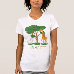 Levenskunstenaar: Grappig Schaap Meme, met Giraffe T-shirt