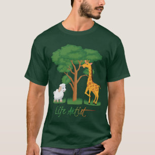 Levenskunstenaar: Grappig Schaap Meme, met Giraffe T-shirt