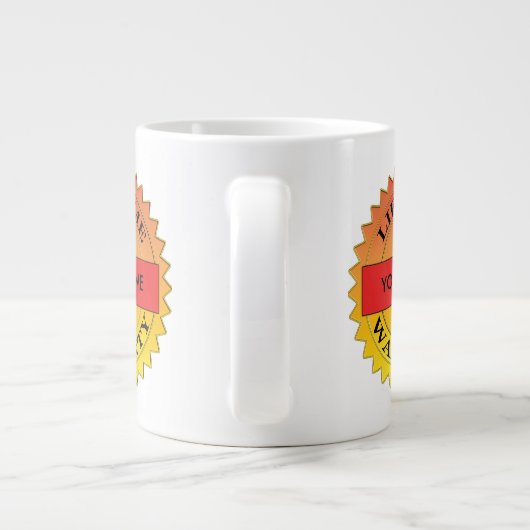 Levenslang Garantie Symbool Jouw naam Jumbo Mok (Achterkant)