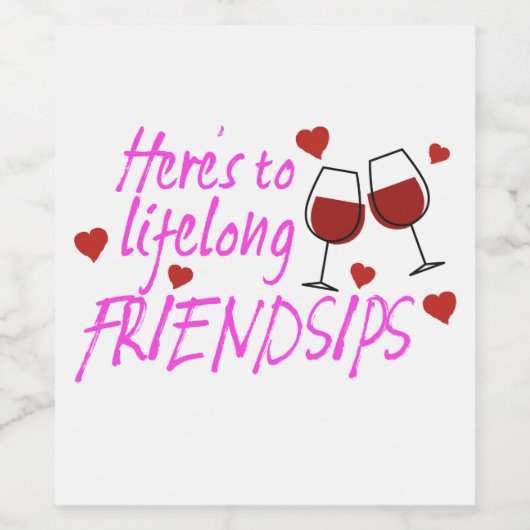 Levenslang leren - Friendship Galentines Day Wijn Etiket (Enkel label)