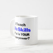 levenslang leren koffiemok (Voorkant links)