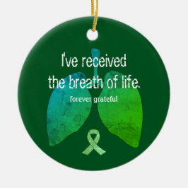 Levenslang Lung Transplant Custom Round Keramisch Ornament