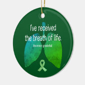 Levenslang Lung Transplant Custom Round Keramisch Ornament (Links)