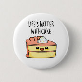 Levenslang met Cake Funny Cake Pun Ronde Button 5,7 Cm (Voorkant)