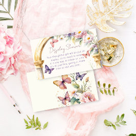 Levenslang van Vlinders bloemendisplay douche Informatiekaartje