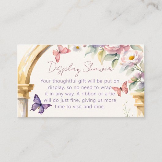Levenslang van Vlinders bloemendisplay douche Informatiekaartje (Voorkant)