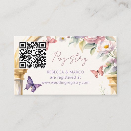 Levenslang van Vlinders bloemenlucht cadeau regist Informatiekaartje (Voorkant)