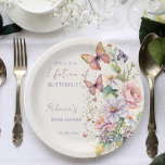 Levenslang van Vlinders bloemenvlees vrijgezellenf Papieren Bordje<br><div class="desc">Levenslang van Vlinders Betoverde  tuin pastel vlinders en bloemen vlinder vrijgezellenfeest sjabloon party borden,  Engelse tuin boho bloemen lila pastel roze lente zomer vrijgezellenfeest gepersonaliseerd servies tafel decor</div>