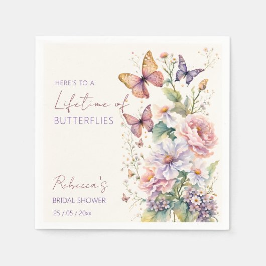 Levenslang van Vlinders bloemenvlees vrijgezellenf Servet (Voorkant)
