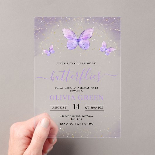 Levenslang van Vlinders Bruids Douche Uitnodiging (Insitu (Draagbaar))