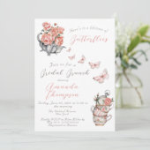 Levenslang van Vlinders Thee Vrijgezellenfeest Bru Kaart (Staand voorkant)