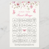 Levenslang van Vlinders Vind de Gast Bingo Game (Voorkant)