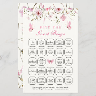 Levenslang van Vlinders Vind de Gast Bingo Game