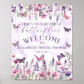 Levenslang van Vlinders Wildbloemen Party Welkom Poster (Voorkant)