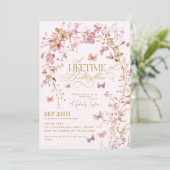 Levenslang van Vlinders Wildbloemen Vrijgezellenfe Kaart (Staand voorkant)