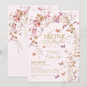 Levenslang van Vlinders Wildbloemen Vrijgezellenfe Kaart (Voorkant / Achterkant)