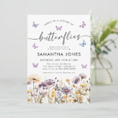 Levenslang van Vlinders Wildbloemen Vrijgezellenfe Kaart (Staand voorkant)