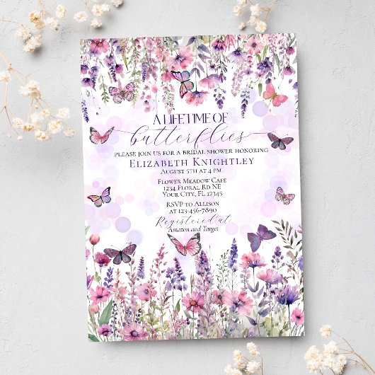 Levenslang van Vlinders Wildbloemen Vrijgezellenfe Kaart