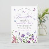 Levenslang van Vlinders Wildbloemen Vrijgezellenfe Kaart (Staand voorkant)