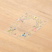 Levenslang van Vlinders Wildflower Vrijgezellenfee Acryl Uitnodigingen (Laagn)