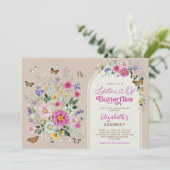 Levenslang van Vlinders Wildflower Vrijgezellenfee Kaart (Staand voorkant)