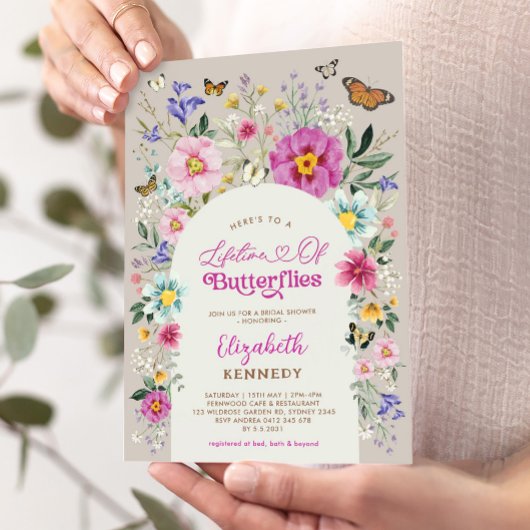 Levenslang van Vlinders Wildflower Vrijgezellenfee Kaart