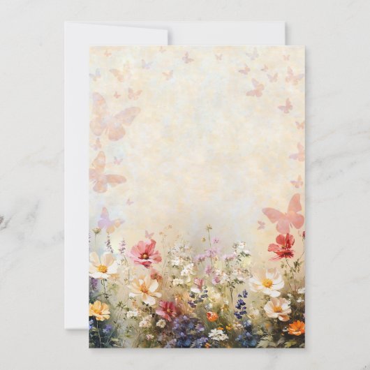 Levenslang vlinder perzik wilde bloem Vrijgezellen Kaart (Achterkant)