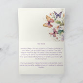 Levenslang Vlinders bloemige bruidsmeisjesdank Bedankkaart (Binnen)
