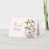 Levenslang Vlinders bloemige bruidsmeisjesdank Bedankkaart (Voorkant)