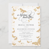 Levenslang Vlinders Goud Romantisch Vrijgezellenfe Kaart (Voorkant)