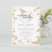 Levenslang Vlinders Goud Romantisch Vrijgezellenfe Kaart (Staand voorkant)