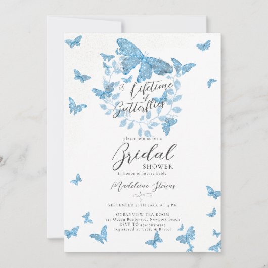 Levenslang Vlinders Iets Blauw Vrijgezellenfeest Kaart (Voorkant)