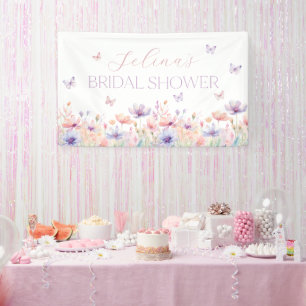Levenslang Vlinders Wilde Bloemen Bruidsdiner Spandoek