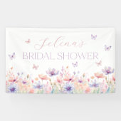 Levenslang Vlinders Wilde Bloemen Bruidsdiner Spandoek (Horizontaal)