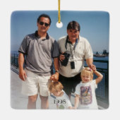 Levenslang Vrienden 2 foto 2 jaar tweeledig kerstf Keramisch Ornament (Achterkant)