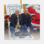 Levenslang Vrienden 2 foto 2 jaar tweeledig kerstf Keramisch Ornament (Voorkant)