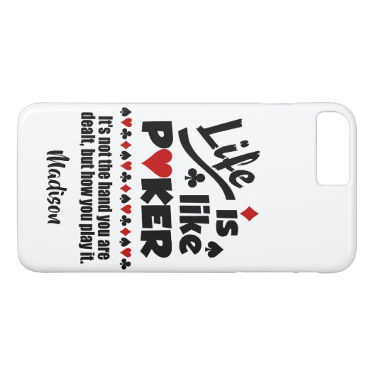 Levenslang zoals Poker aangepaste telefoonnummers Case-Mate iPhone Case (Achterkant (Horizontaal))