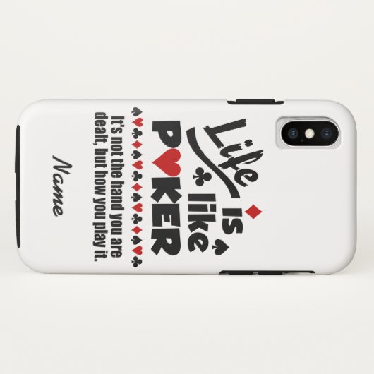 Levenslang zoals Poker aangepaste telefoonnummers Case-Mate iPhone Case (Achterkant (horizontaal))