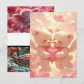 Levenslange Belofte: Droomachtige Teddybeer Huweli Kaart (Voorkant / Achterkant)