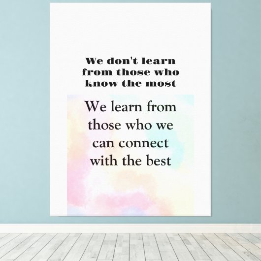 Levenslange citaten We leren van de verbinding die Canvas Afdruk (Insitu (Houten vloer))