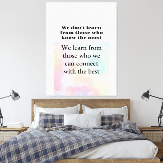 Levenslange citaten We leren van de verbinding die Canvas Afdruk (Insitu (Slaapkamer))