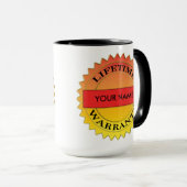 Levenslange garantie Symbool Jouw naam Koffie Mok (Voorkant rechts)