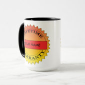 Levenslange garantie Symbool Jouw naam Koffie Mok (Voorkant links)