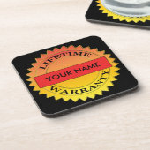Levenslange garantie Symbool Jouw naam plastic Ond Onderzetter (Linkerzijde)